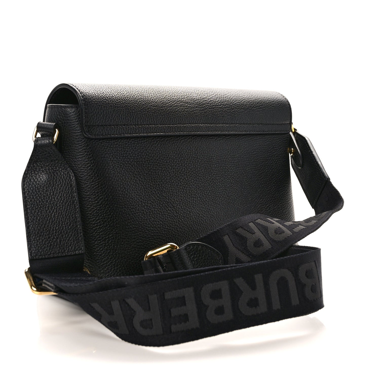 Grainy Calfskin Vintage Check Note Crossbody Bag Black