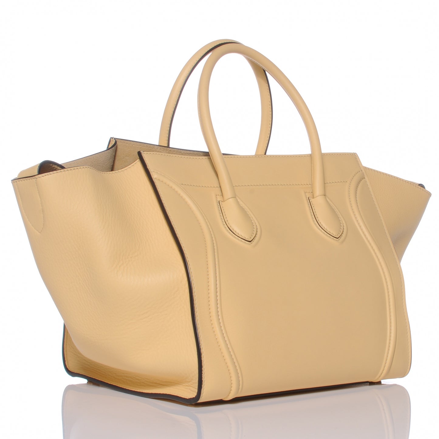 Smooth Calfskin Leather Small Phantom Luggage Butter