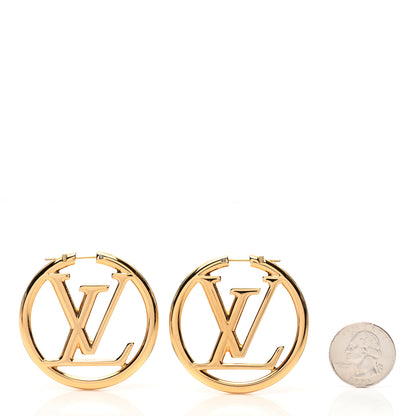 Louis Vuitton Metal Louise Hoop Earrings Gold 2 of 5