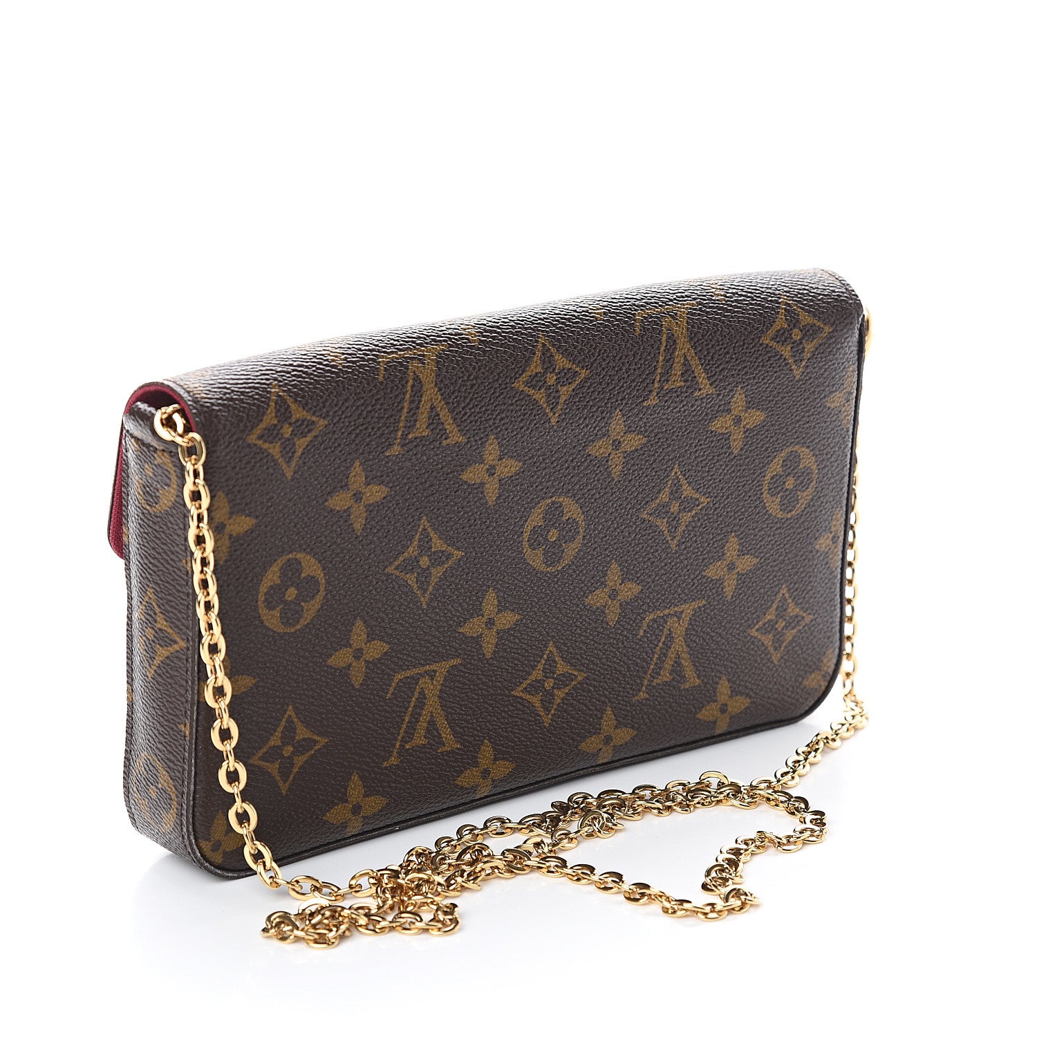 Louis Vuitton Monogram Pochette Felicie Chain Wallet Fuchsia 2 of 7