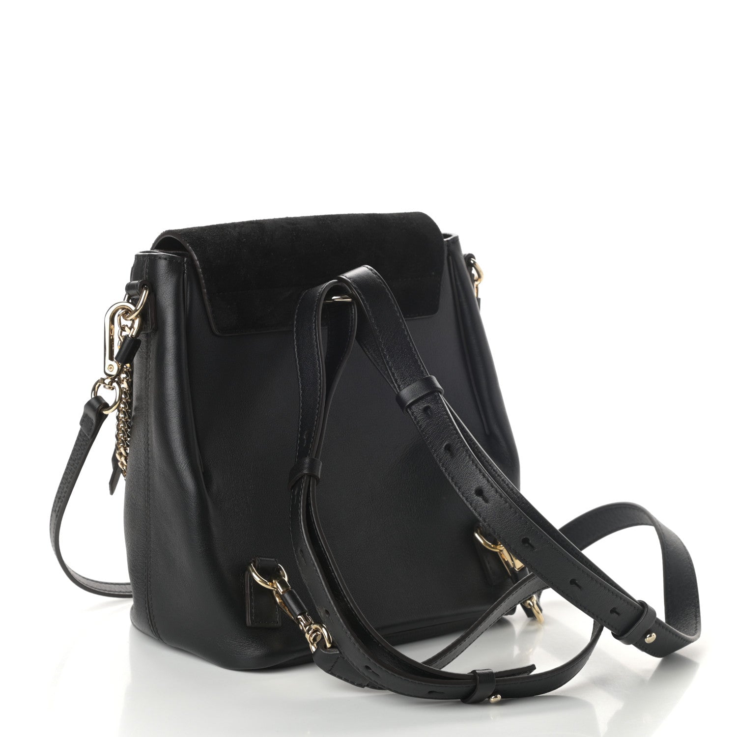 Chloe Suede Calfskin Small Faye Backpack Black 3 of 9
