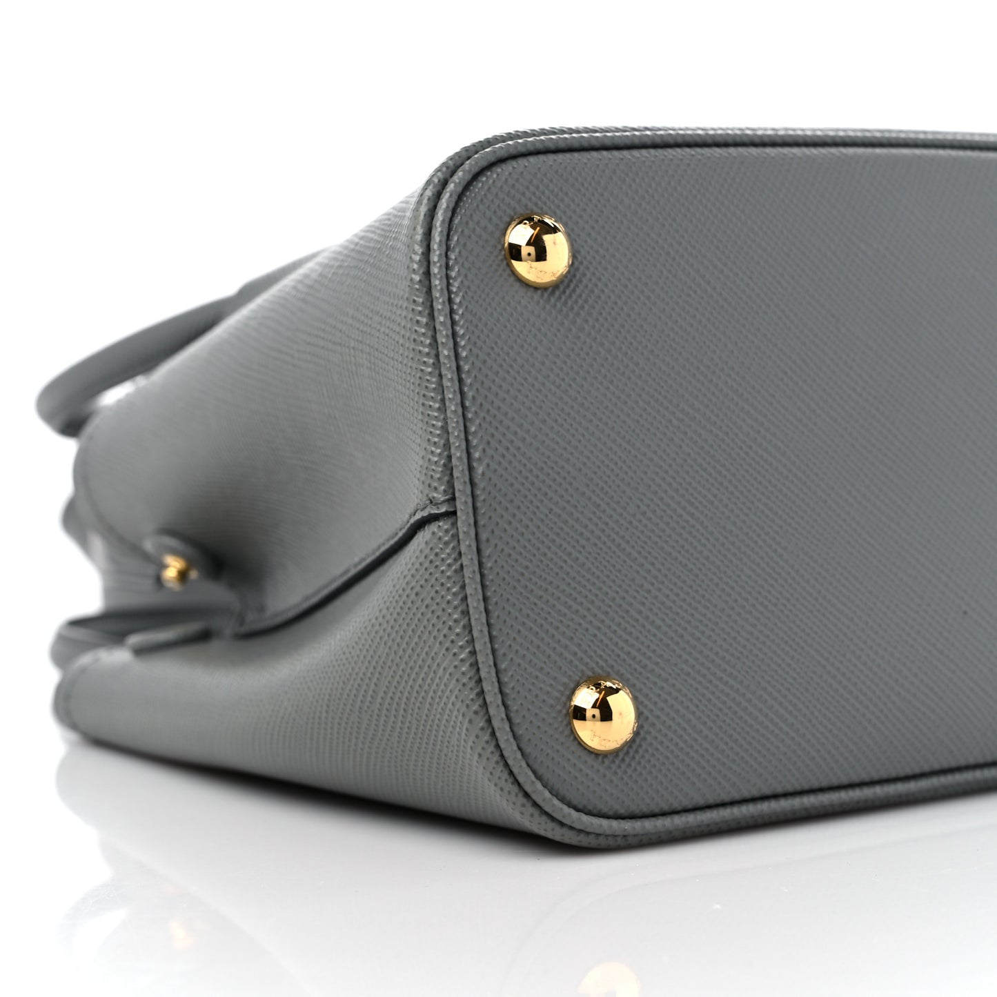 Saffiano Cuir Mini Double Bag Slate Black
