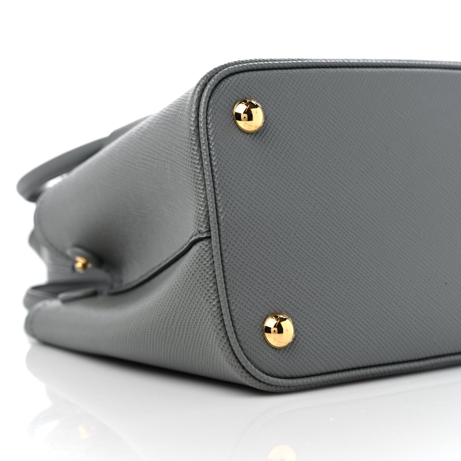 Prada Saffiano Cuir Mini Double Bag Slate Black 6 of 9