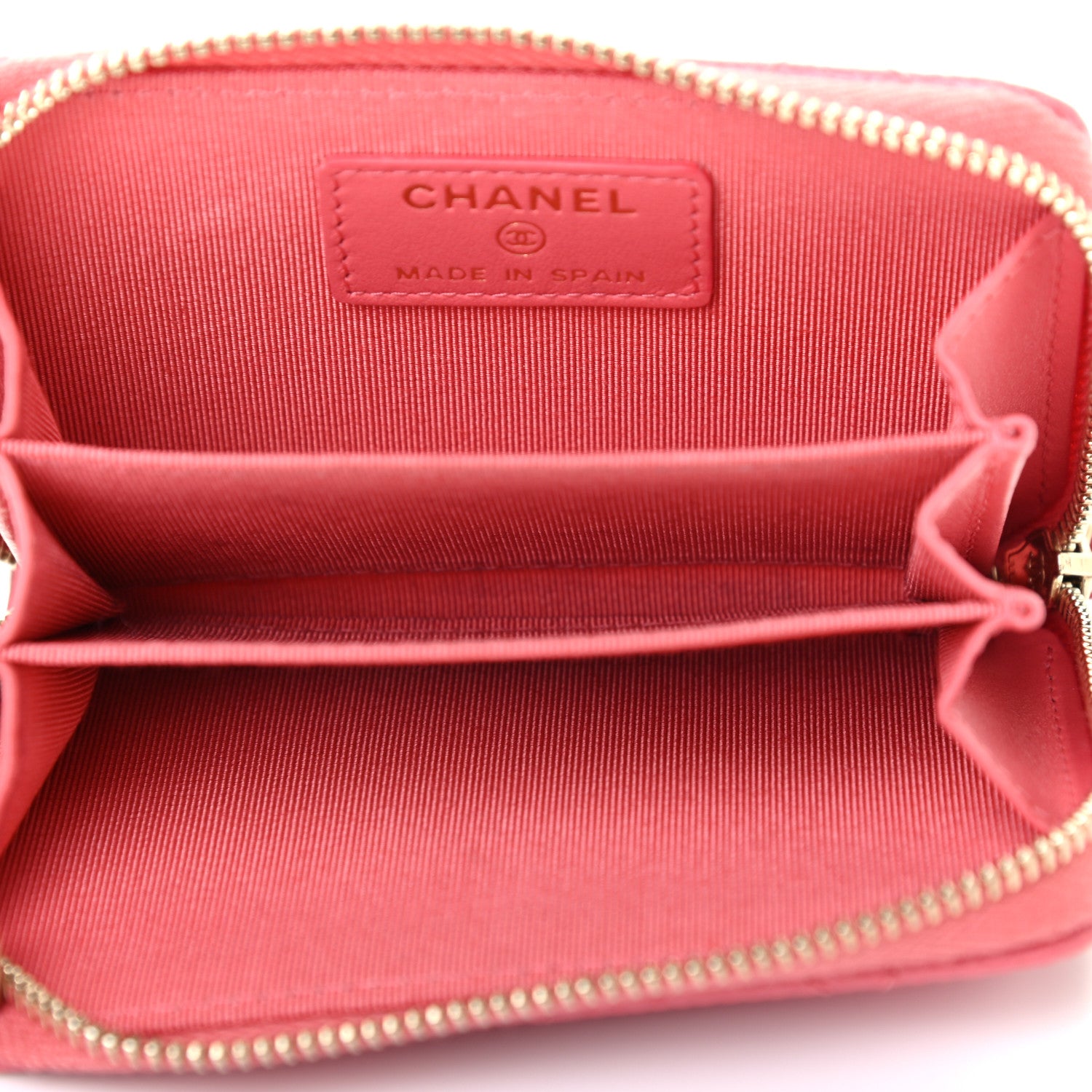Chanel Caviar Quilted Zip Coin Purse Dark Pink 5 of 7