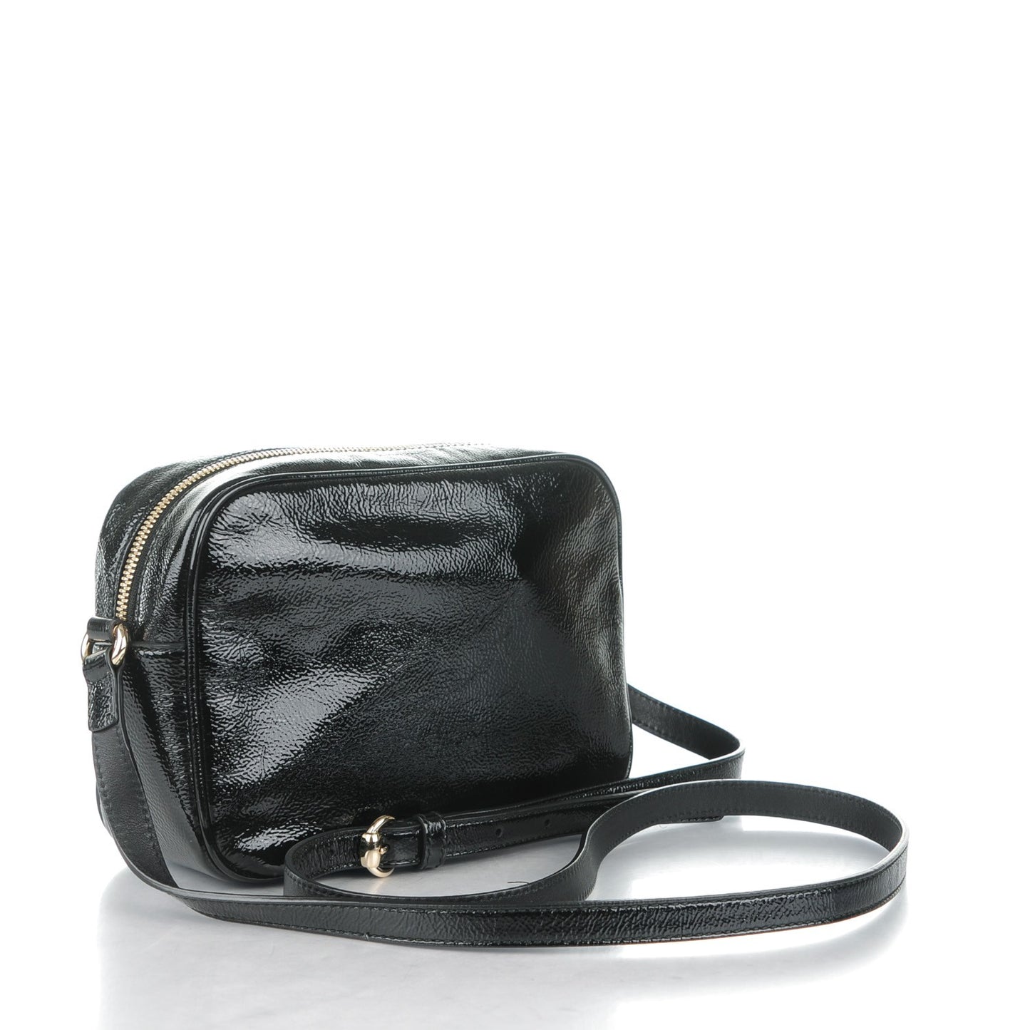Soft Patent Small Soho Disco Bag Black