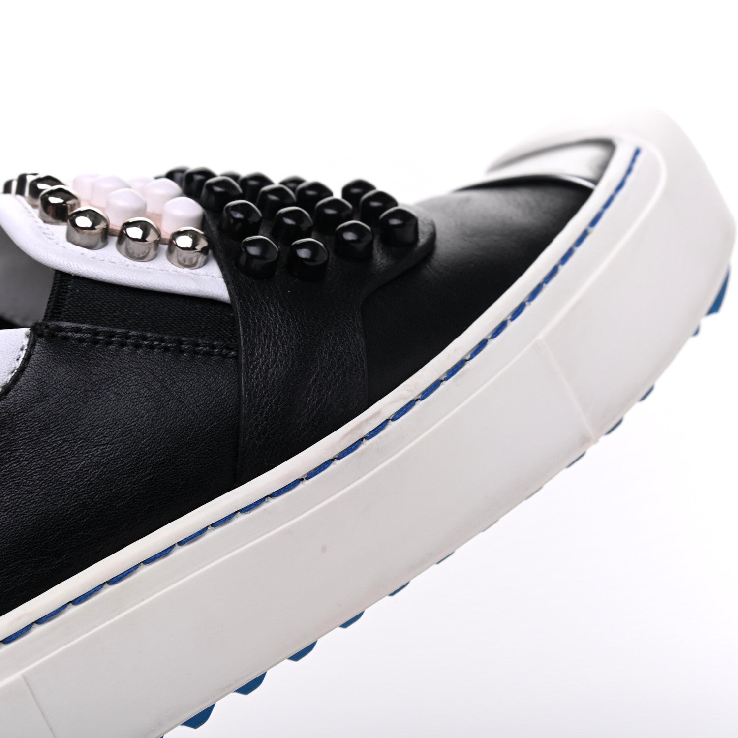 Fendi Calfskin Studded Karlito Slip On Sneaker 36 Black 20 of 24