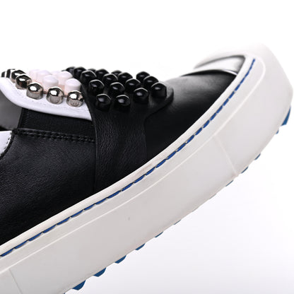 Fendi Calfskin Studded Karlito Slip On Sneaker 36 Black 20 of 24