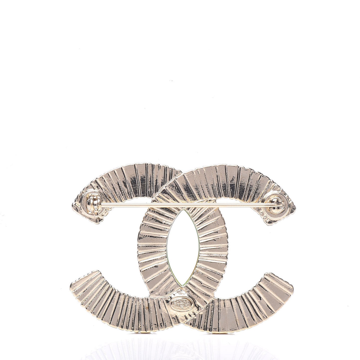 Metal CC Brooch Multicolor