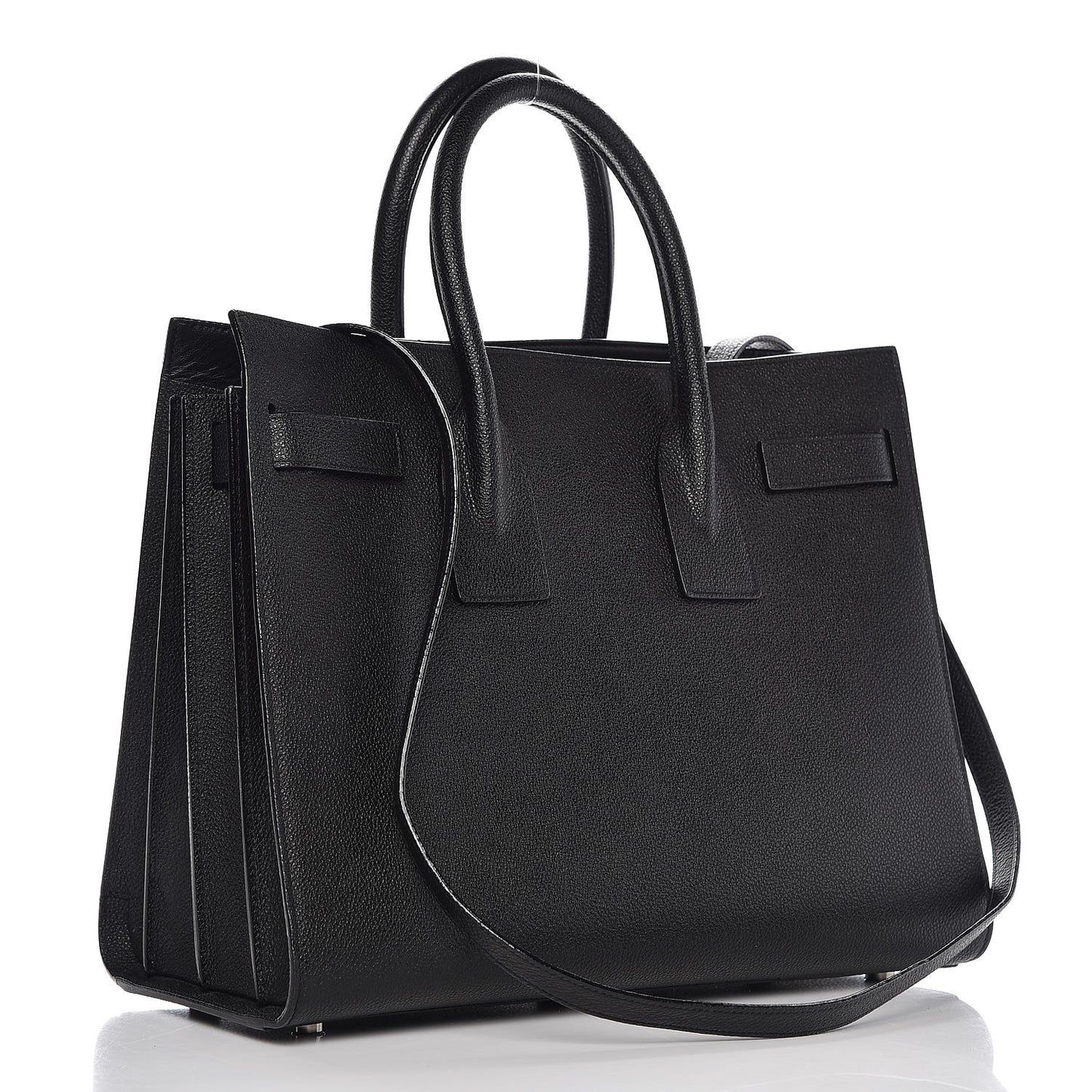 Grained Calfskin Small Sac De Jour Black