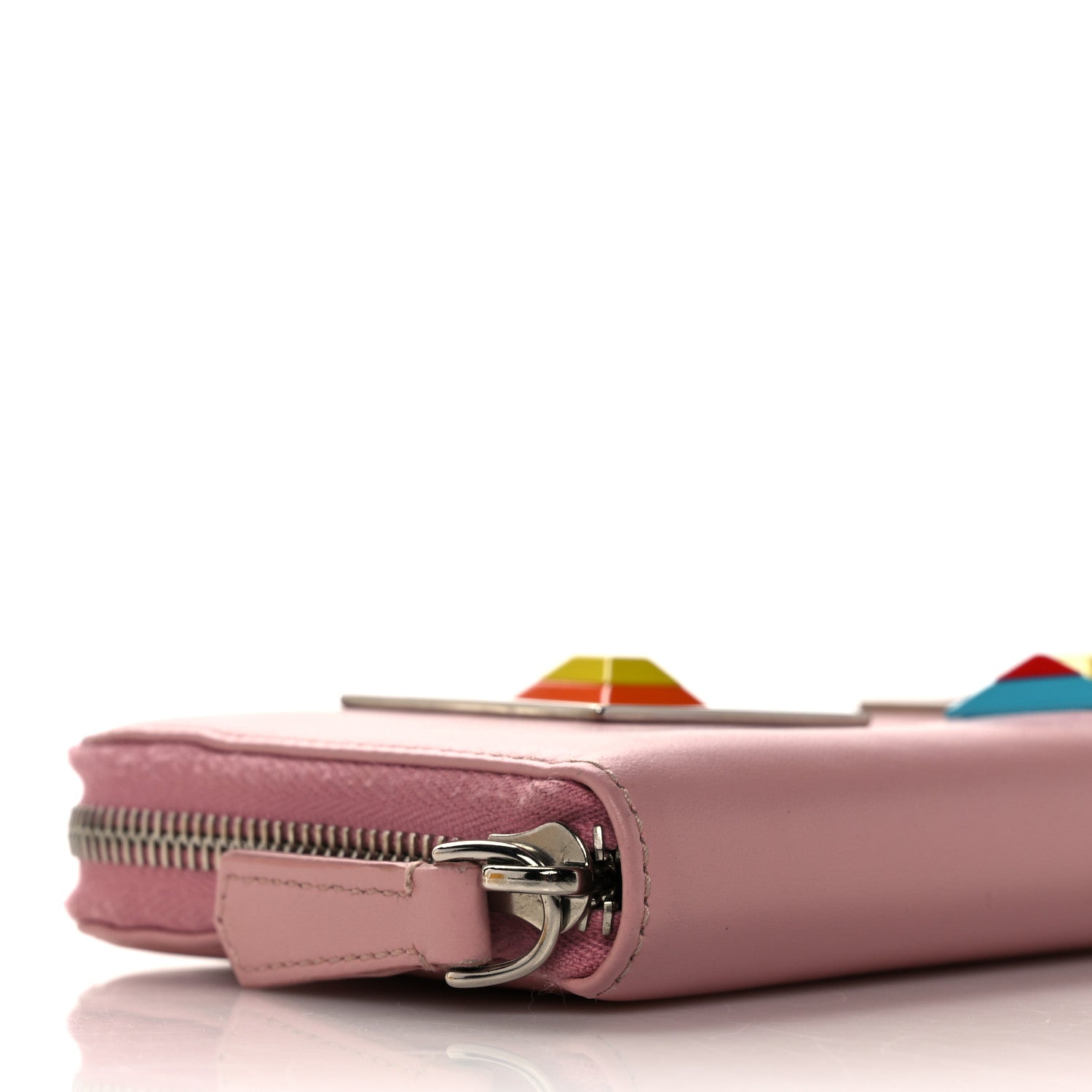 Fendi Vitello Century Hypnoteyes Zip Around Wallet Bubblegum 8 of 14