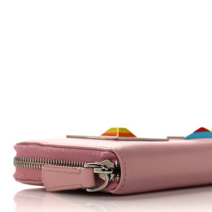 Fendi Vitello Century Hypnoteyes Zip Around Wallet Bubblegum 8 of 14