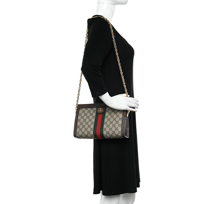 Gucci GG Supreme Monogram Web Small Ophidia Chain Shoulder Bag Brown 2 of 10
