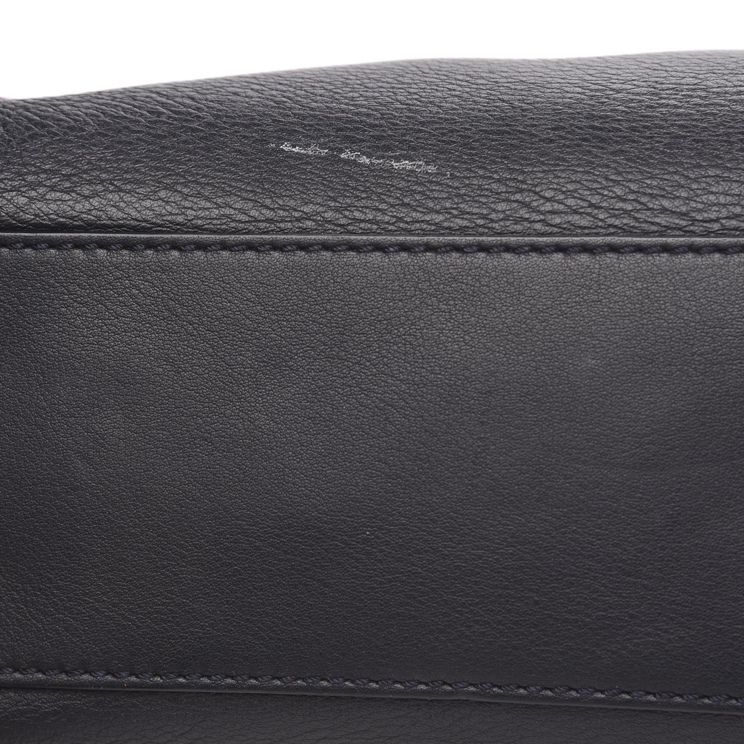 Fendi Vitello Seta Burro Medium Peekaboo Iconic Satchel Blue Notte Plaster 9 of 13