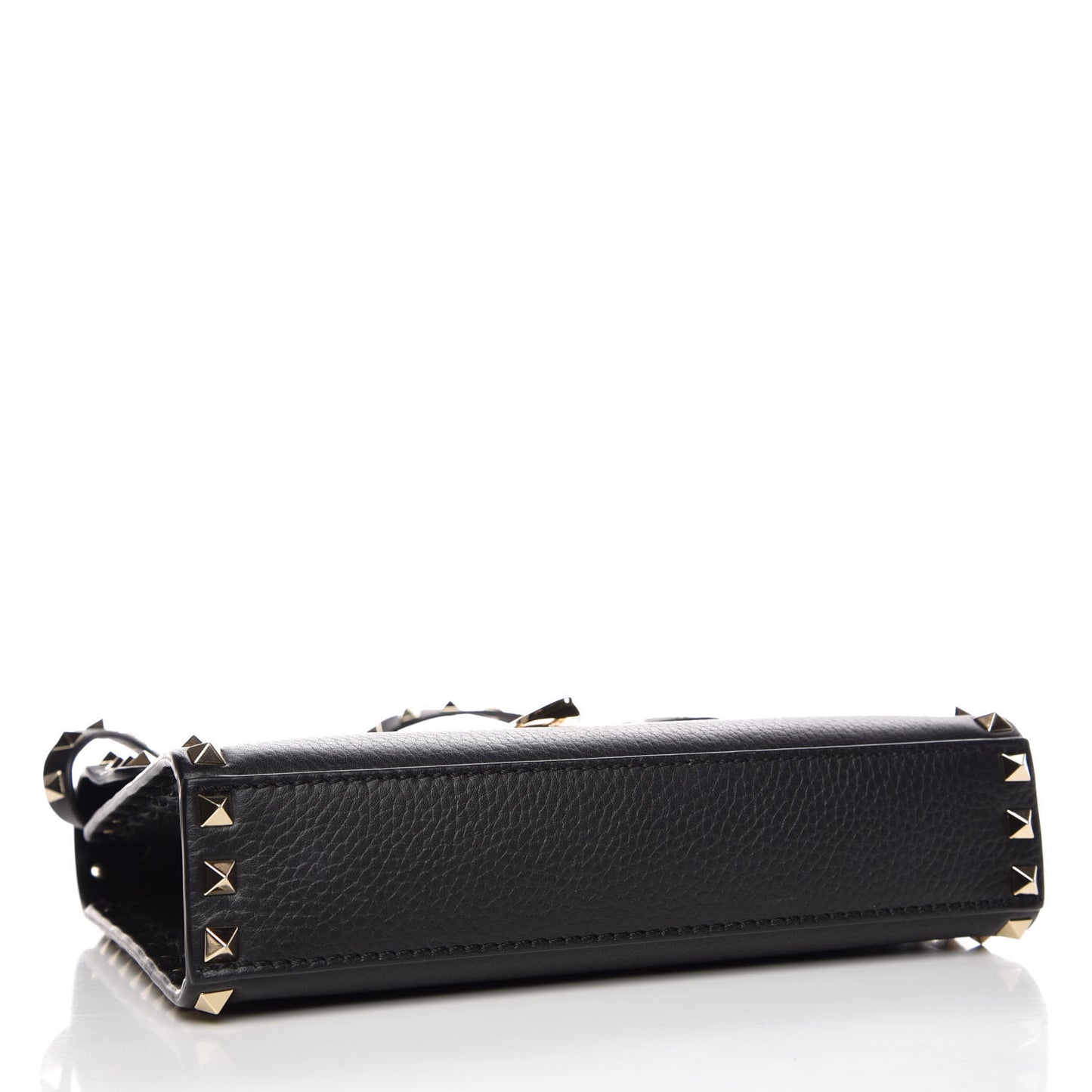 Pebbled Calfskin Medium Rockstud Flip Lock Crossbody Bag Black