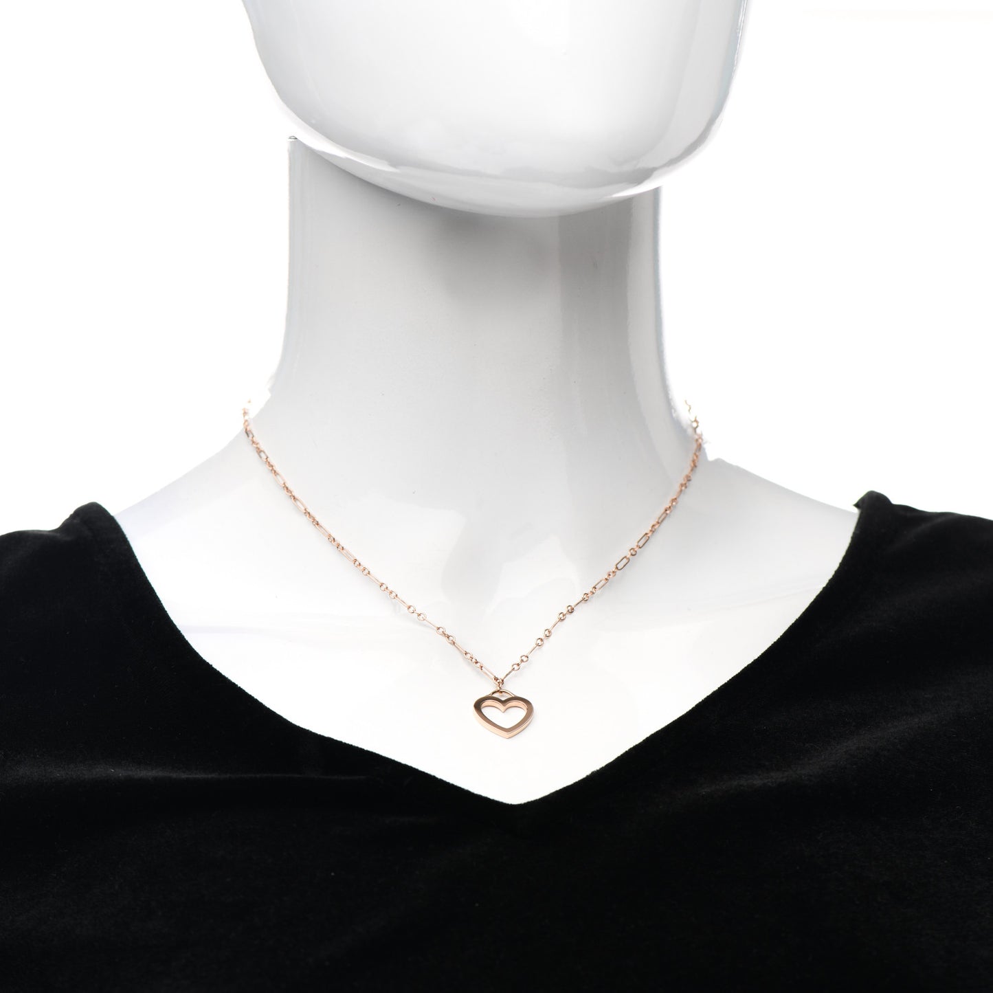 18K Rose Gold Small Sentimental Heart Pendant Necklace