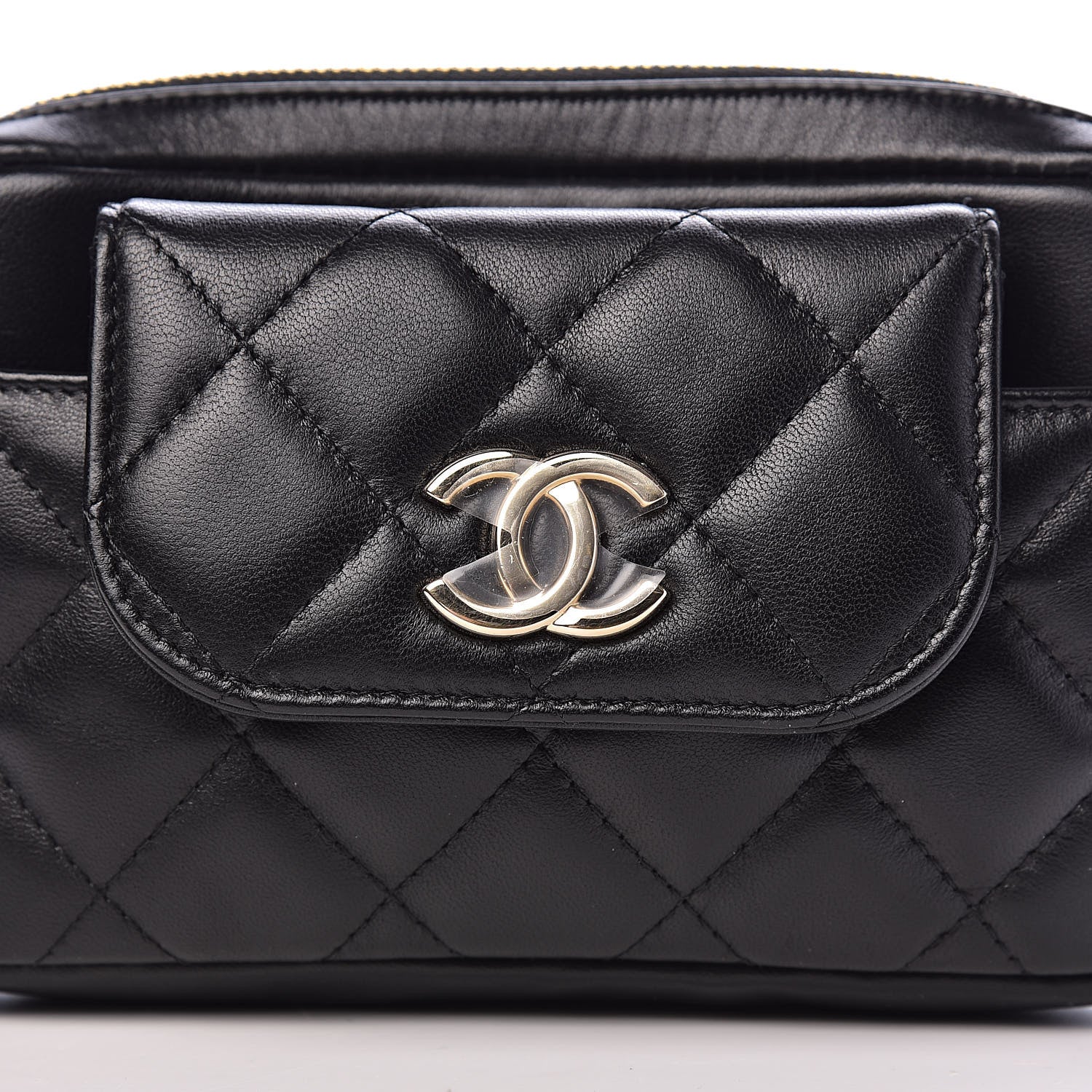 Chanel Lambskin Quilted Waist Bag Black 10 of 11
