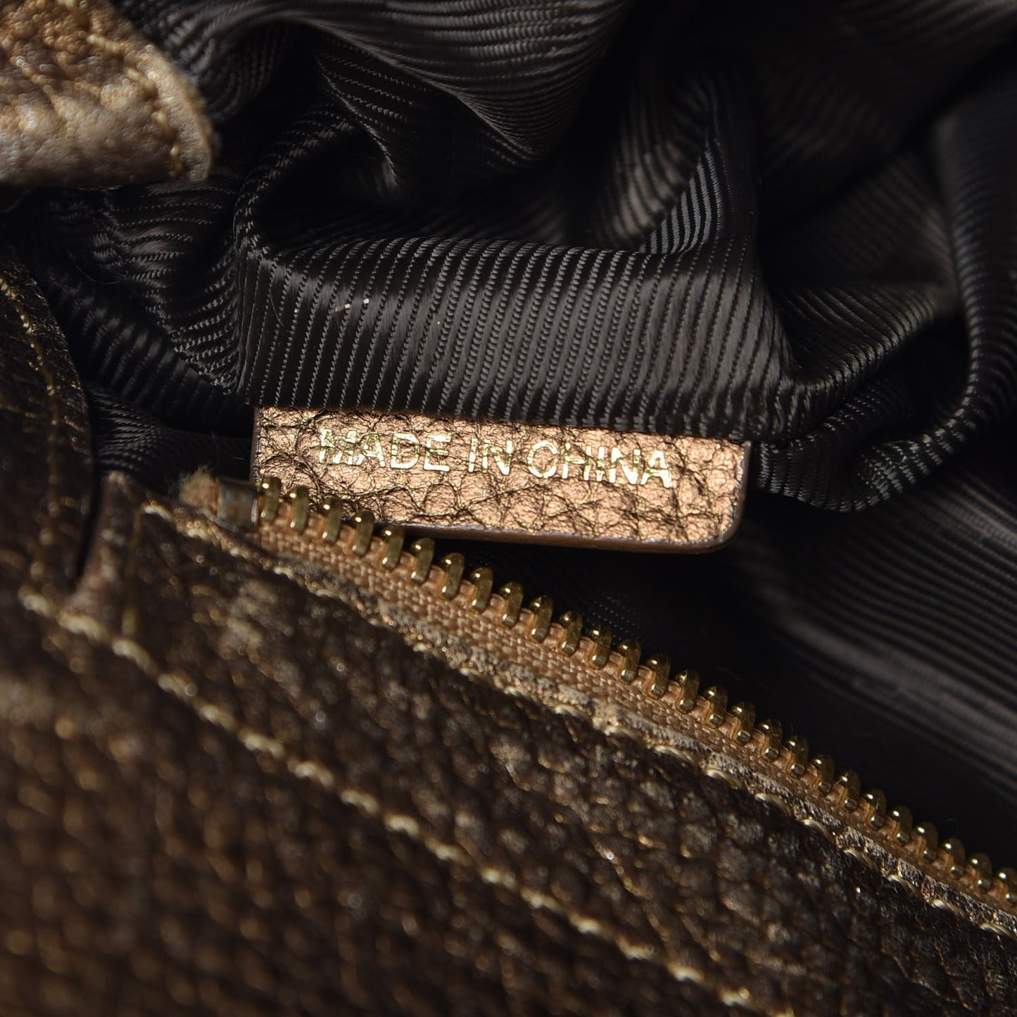 Metallic Calfskin Nova Check Medium Tote Gold