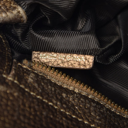 Burberry Metallic Calfskin Nova Check Medium Tote Gold 7 of 12