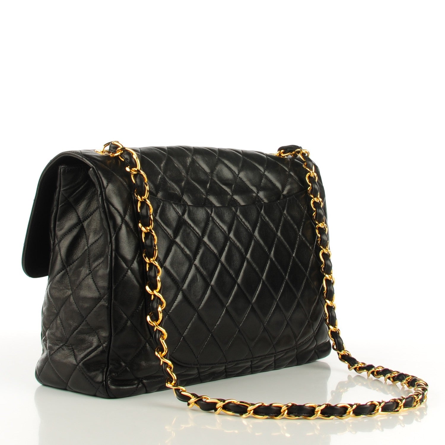 Louis Vuitton CHANEL Lambskin Quilted XL Jumbo Flap Black 3 of 9