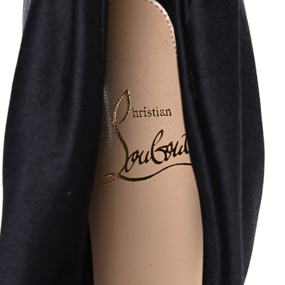 Christian Louboutin Satin Crepe Cosmolip Bow 120 Sandals 38.5 Black 9 of 10
