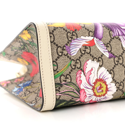 Gucci GG Supreme Monogram Flora Textured Calfskin Small Padlock Tote Beige Ebony Multicolor Mystic White 9 of 12
