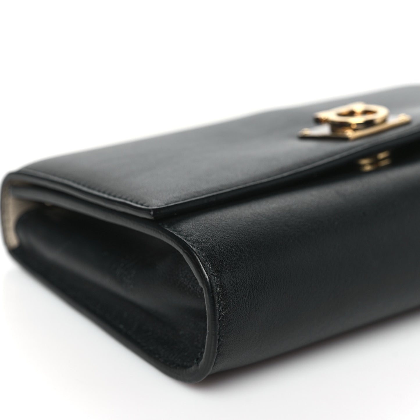 Calfskin Gancini Chain Flap Bag Black