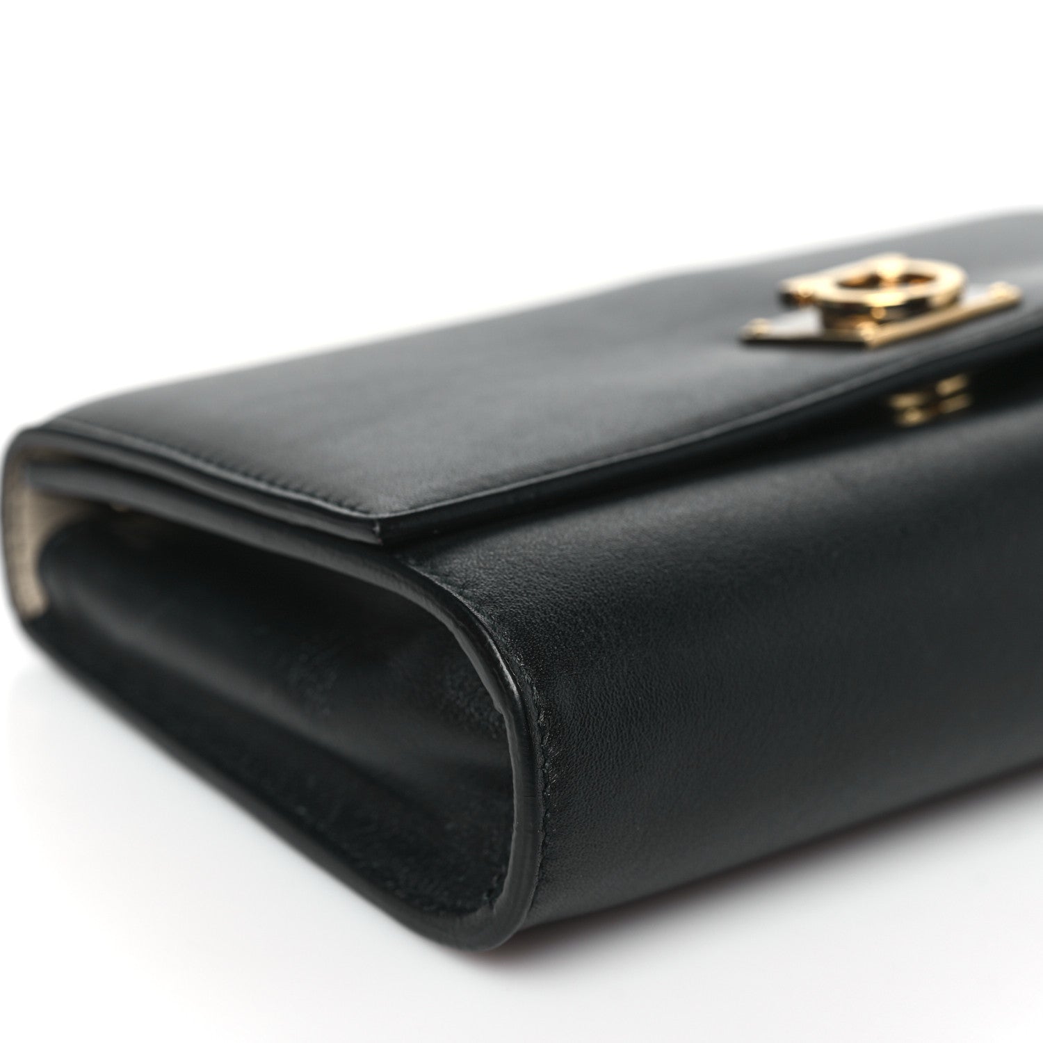Salvatore Ferragamo Calfskin Gancini Chain Flap Bag Black 8 of 11