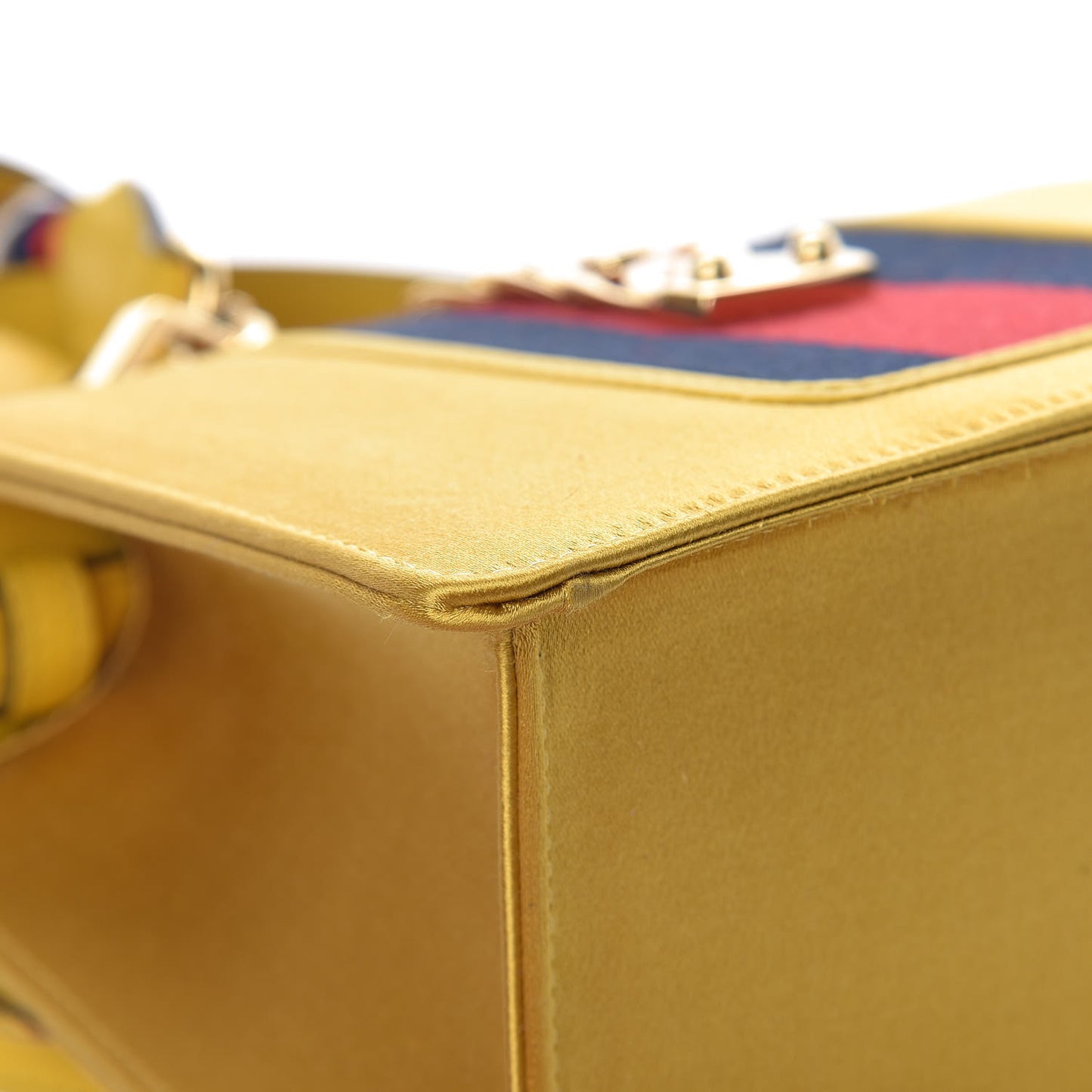 Satin Crystal Mini Sylvie Top Handle Bag Yellow