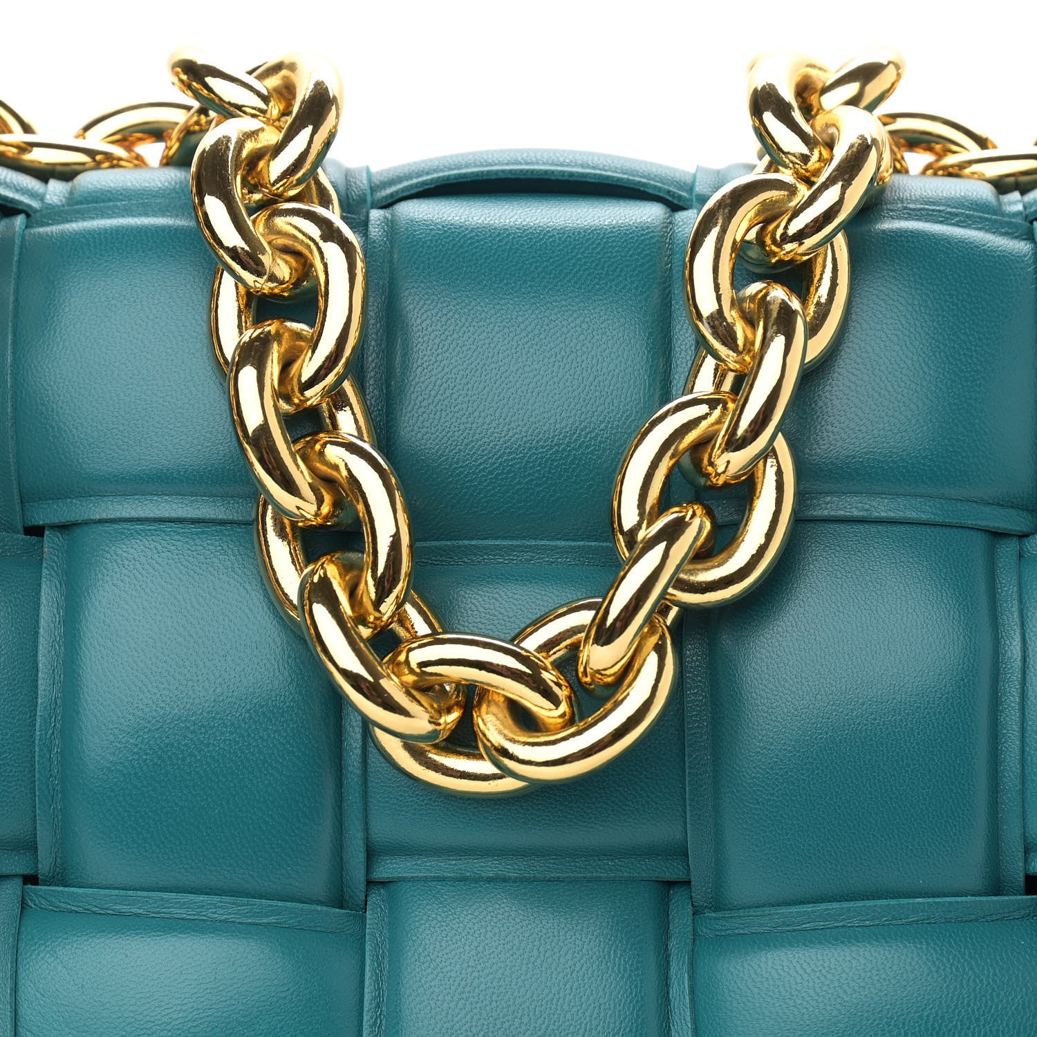 Bottega Veneta Lambskin Maxi Intreccio Padded Chain Cassette Crossbody Bag Mallard 8 of 12