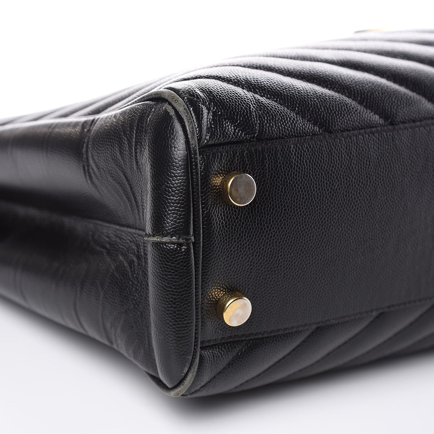 Grain De Poudre Matelasse Chevron Monogram Shopping Bag Black