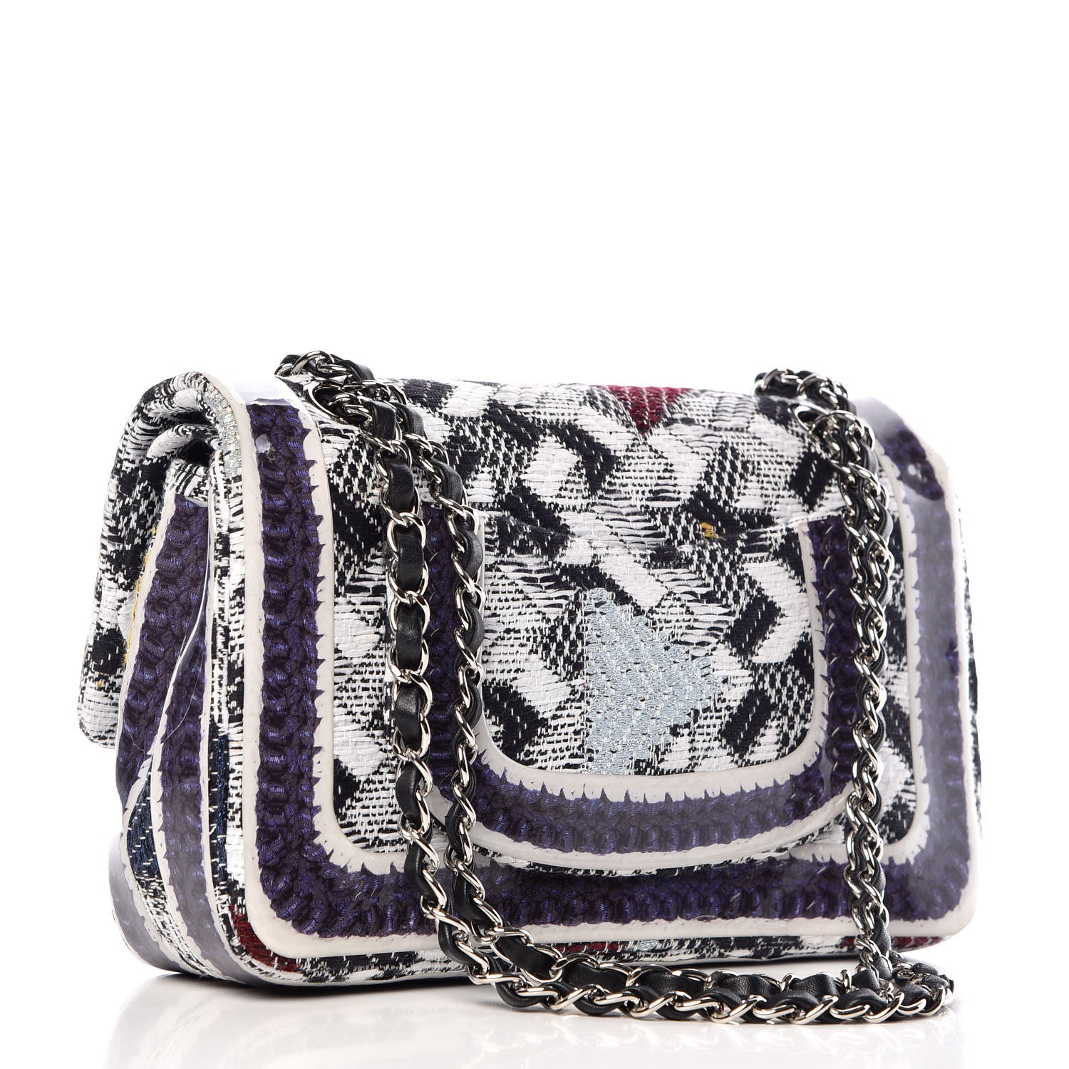 Chanel Tweed Silicone Braid Medium Double Flap Multicolor 3 of 8