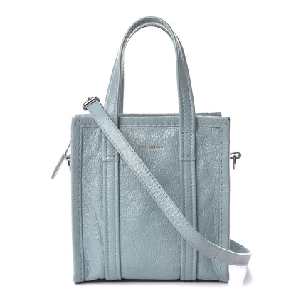Balenciaga Agneau Arena XXS Bazar Shopper Tote Bleu Gris 1 of 18