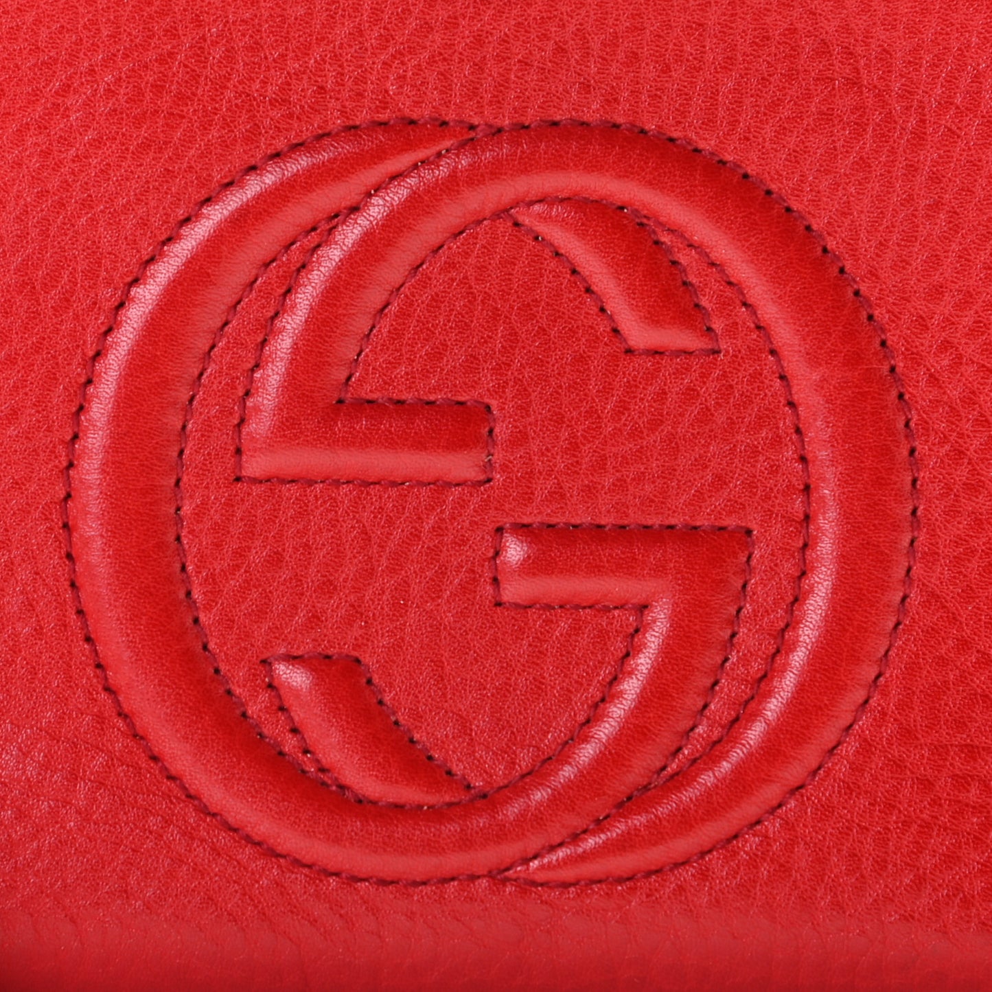 Pebbled Calfskin Soho Wristlet Vibrant Red