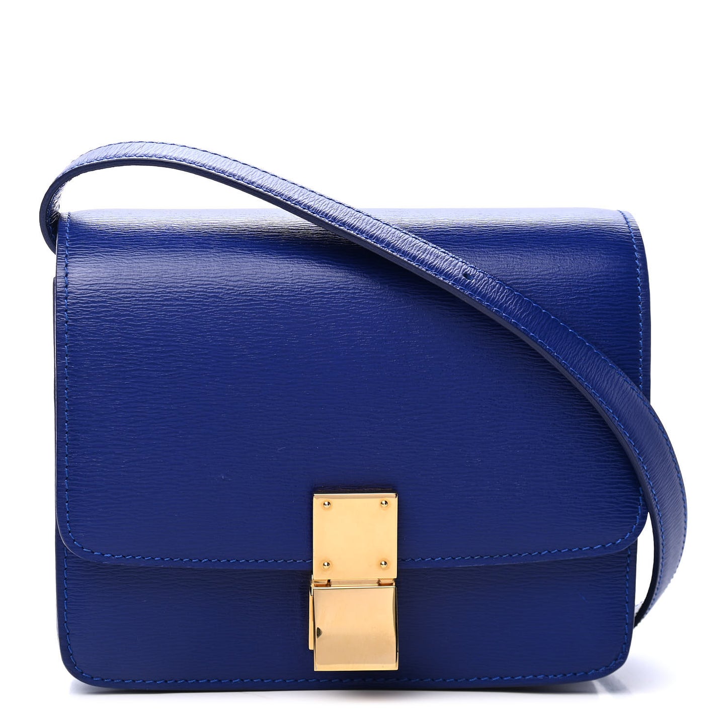 Liege Calfskin Small Classic Box Flap Bag Indigo