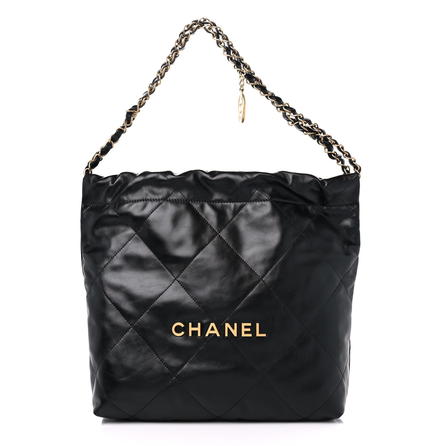 Chanel Shiny Calfskin Quilted Small Chanel 22 Black 3 of 10