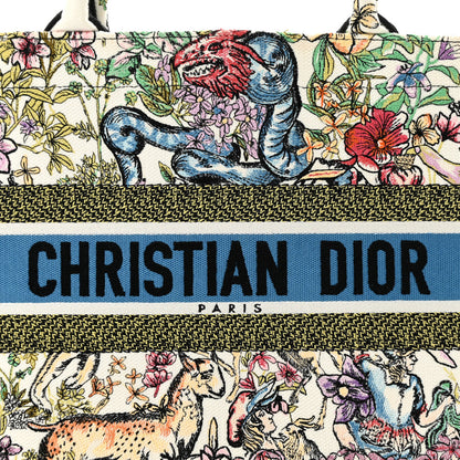 Christian Dior CHRISTIAN DIOR Canvas Embroidered Medium D-Constellation Book Tote Latte Multicolor 8 of 11