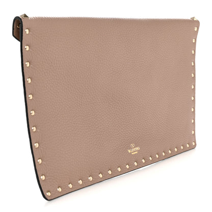 Valentino Garavani Vitello Medium Rockstud Envelope Flat Wristlet Pouch Poudre 3 of 10