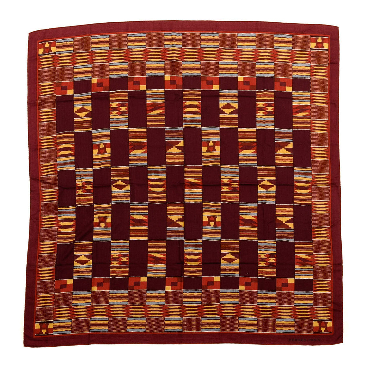 Cashmere Silk Geometric Shawl 140