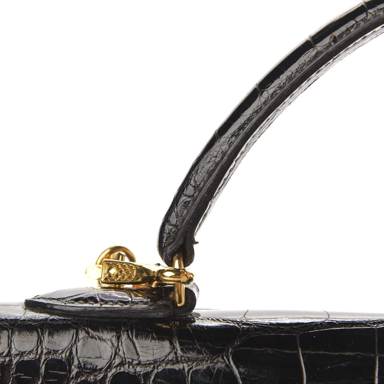Hermes Shiny Crocodile Kelly Sellier 32 Black 11 of 22