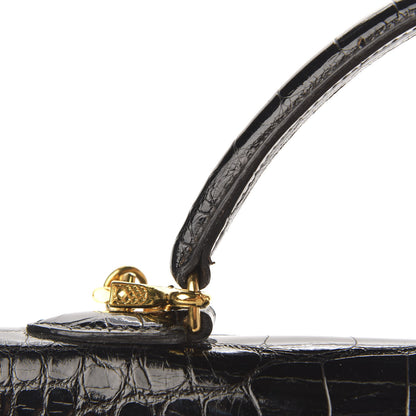 Hermes Shiny Crocodile Kelly Sellier 32 Black 11 of 22