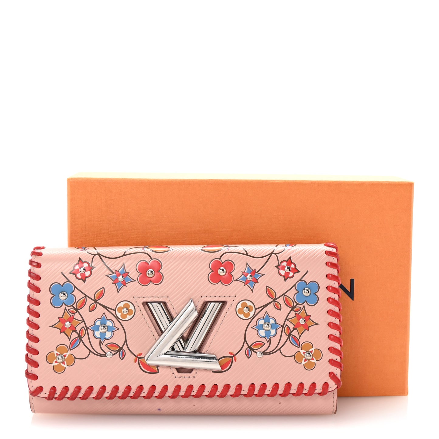 Epi Flowers Twist Wallet Rose Ballerine