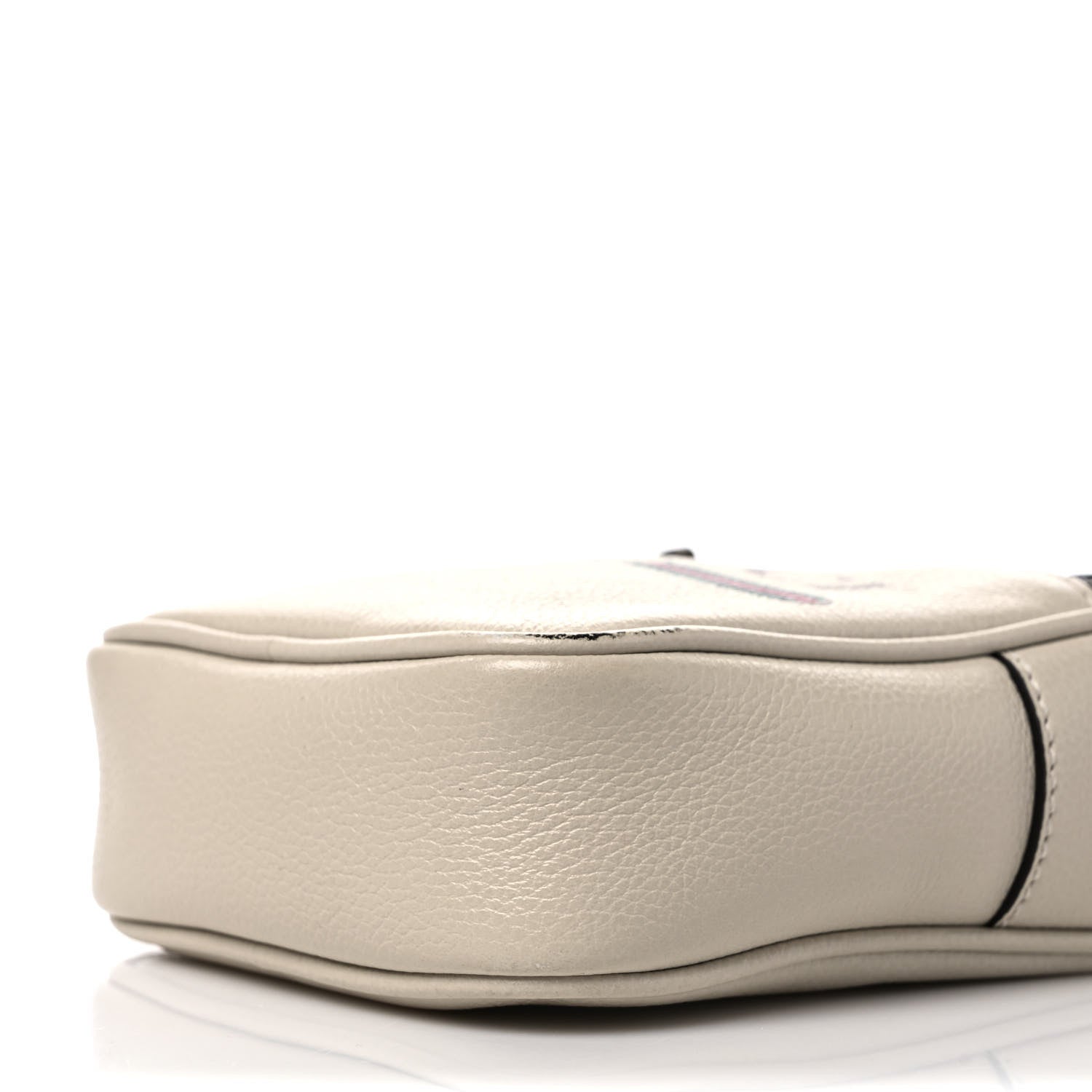 Gucci Grained Calfskin Mini Logo Messenger Bag White 8 of 11