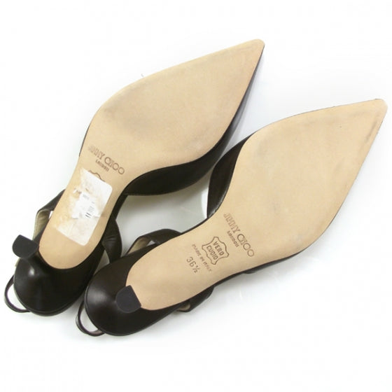 Leather Slingback Pumps 36.5 Brown