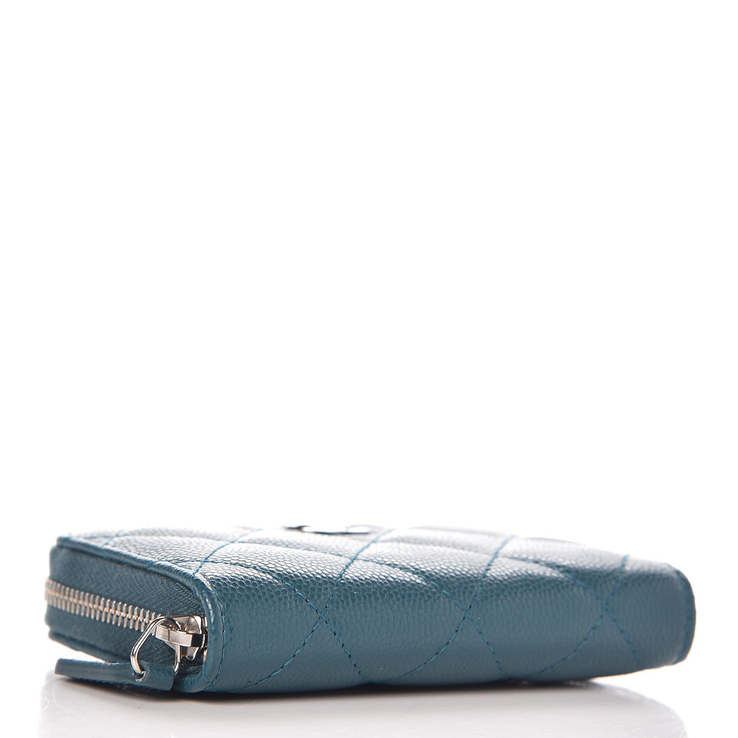 Chanel Caviar Quilted Zip Coin Purse Dark Turquoise 4 of 8