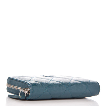 Chanel Caviar Quilted Zip Coin Purse Dark Turquoise 4 of 8