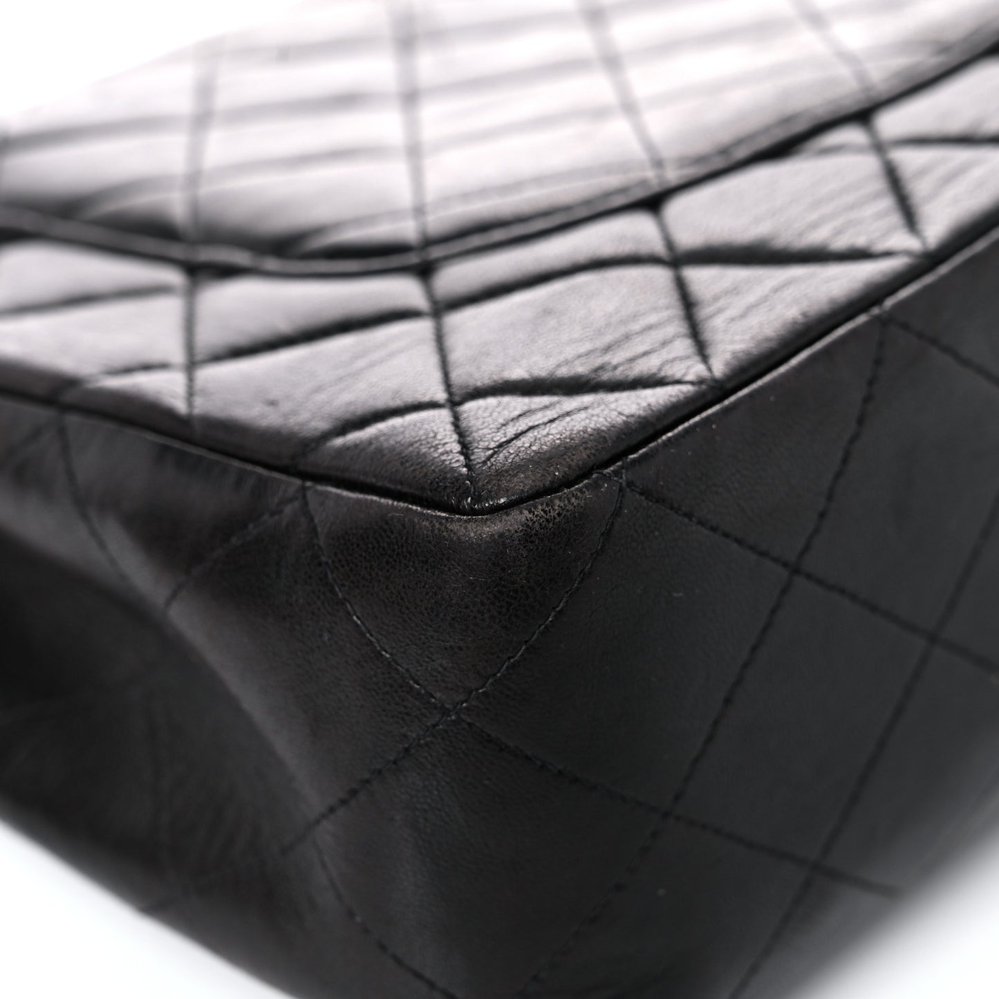 Lambskin Quilted Jumbo Single Flap Black