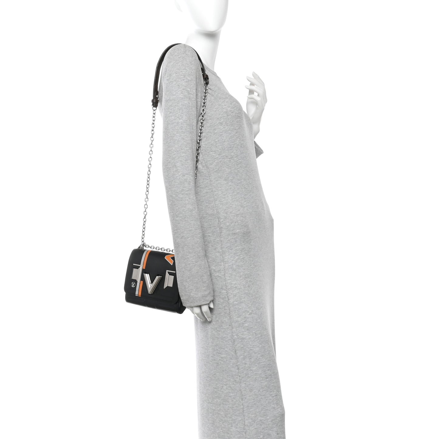 Epi Monogram Spaceship Embossed Twist Shoulder Bag PM Black