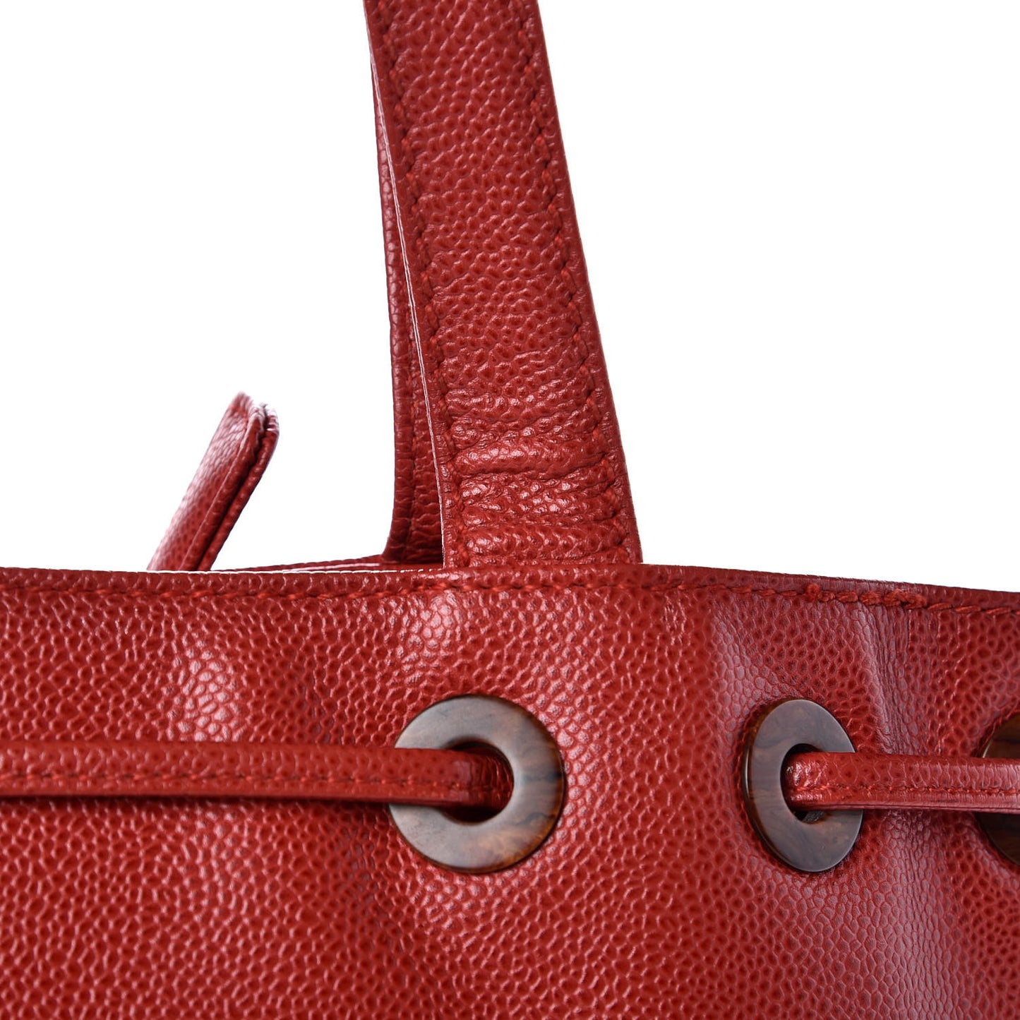Caviar CC Drawstring Shoulder Bag Red
