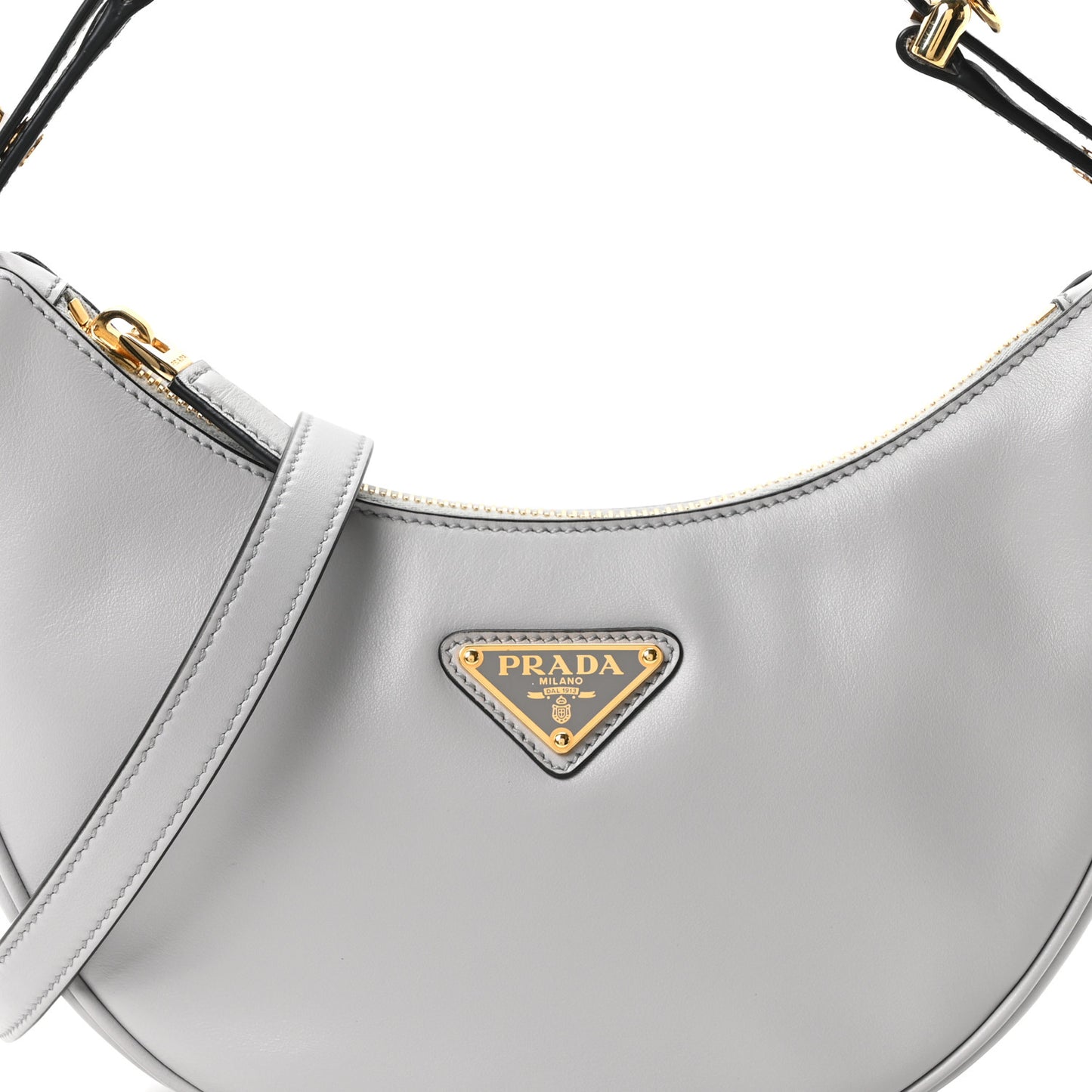 Soft Calfskin Arque Shoulder Bag Ardesia