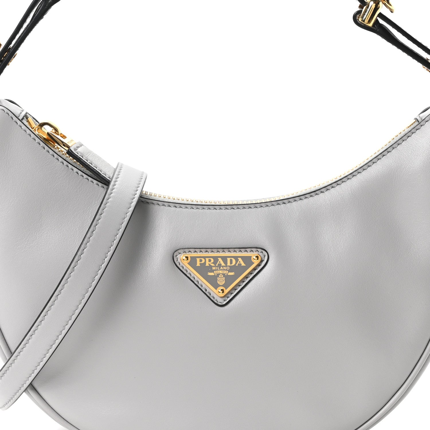 Prada Soft Calfskin Arque Shoulder Bag Ardesia 8 of 10